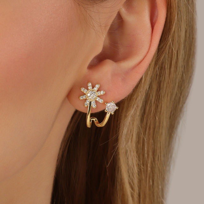 BR-03303-BRINCO FLOR COM ZIRCÔNIA