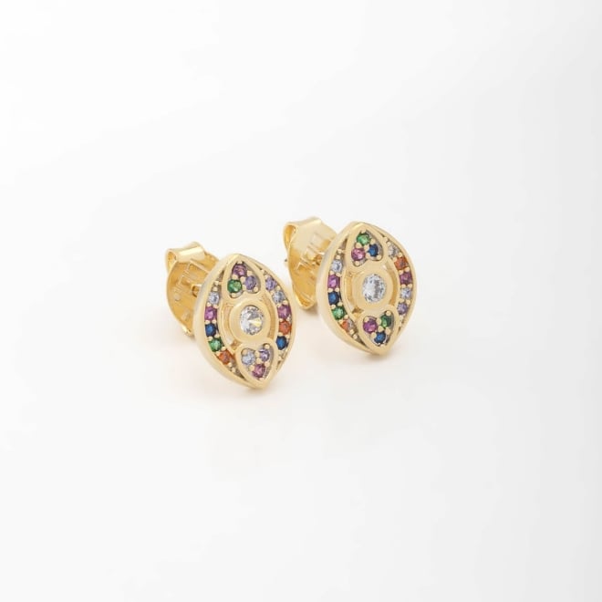 OUTB-16343 BRINCO BANHADO A OURO 18K COM DESIGN EM FORMATO DE OLHO