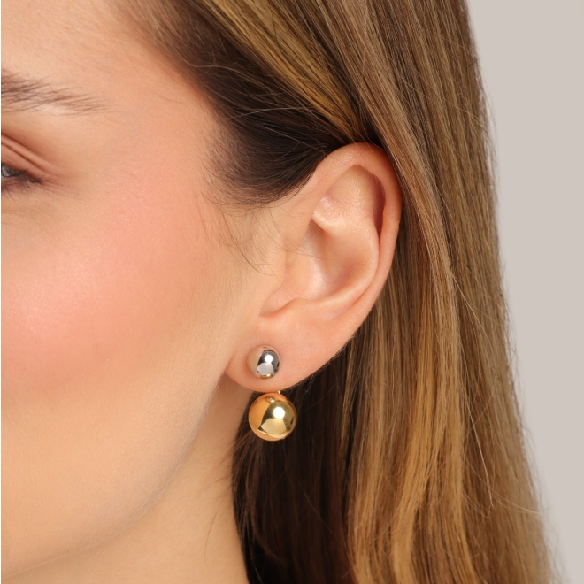 BRM-00089 BRINCO EAR JACKET COM DESIGN DUPLO EM ESFERAS