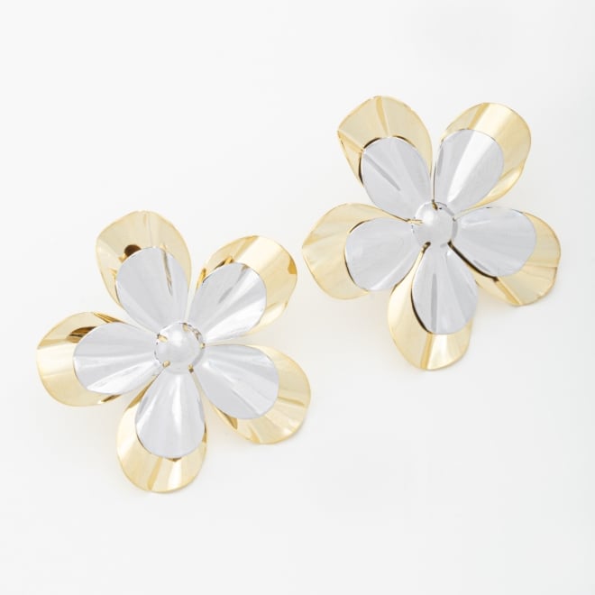 BRM-02468 BRINCO COM DESIGN EM FORMATO DE FLOR E DETALHES EM RÓDIO