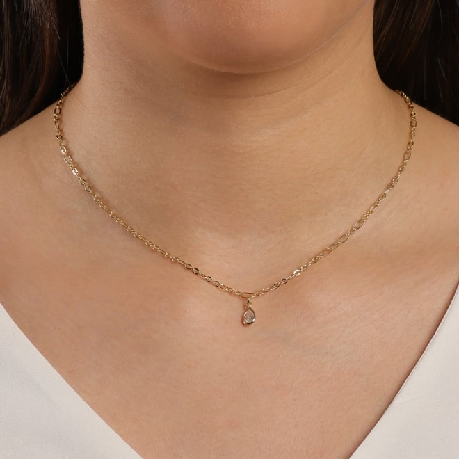 CH-0007 CHOKER COM PINGENTE DE GOTA EM ZIRCÔNIA