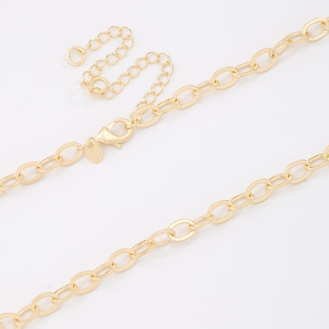 CH-0029 CHOKER BANHADO A OURO 18K COM ELOS ALONGADOS E ACABAMENTO POLIDO
