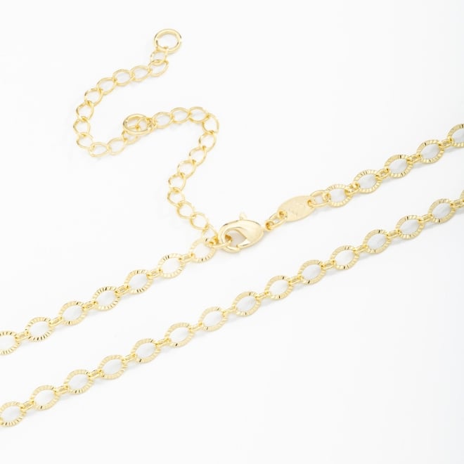 CH-0195 GARGANTILHA BANHADA A OURO 18K COM ELOS OVAIS TEXTURIZADOS