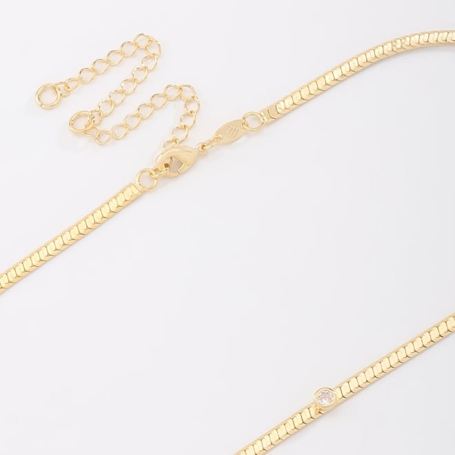 CH-0218 CHOKER SNAKE E DETALHE DE ZIRCÔNIA CENTRAL