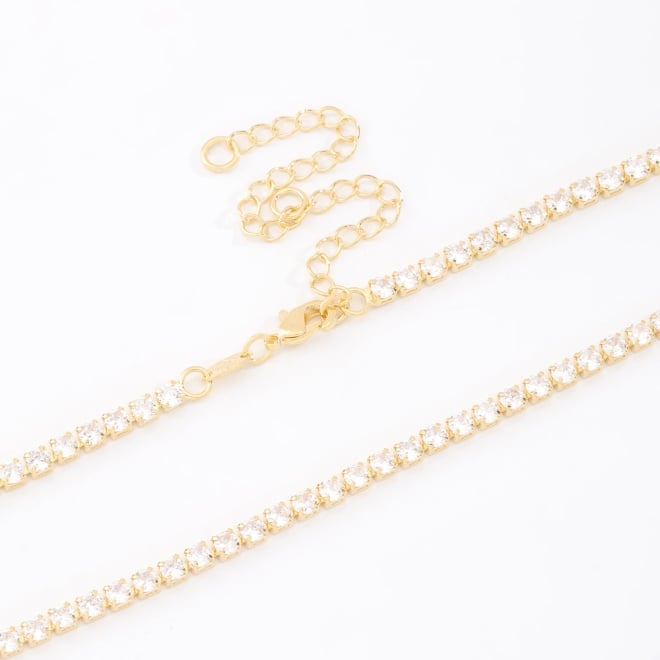 CH-0228 CHOKER BANHADA A OURO 18K COM FILEIRA DE ZIRCÔNIAS