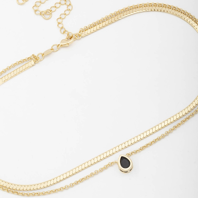 CH-0265 COLAR COM PINGENTE EM FORMATO DE GOTA 
