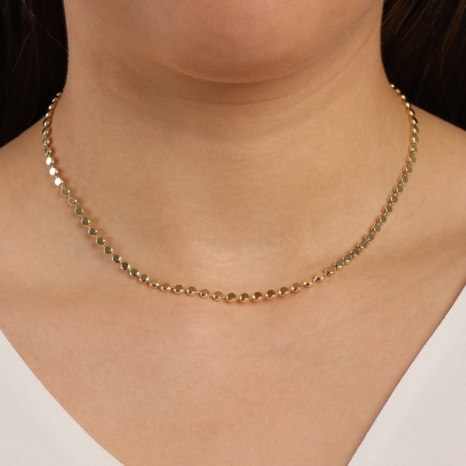 CH-0315 CHOKER COM ELOS BOLINHAS ACHATADA