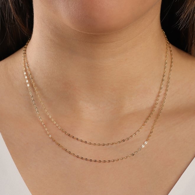 CH-0321 CHOKER BANHADO A OURO 18K COM DESIGN DUPLO EM CORRENTE DE ELOS DELICADOS