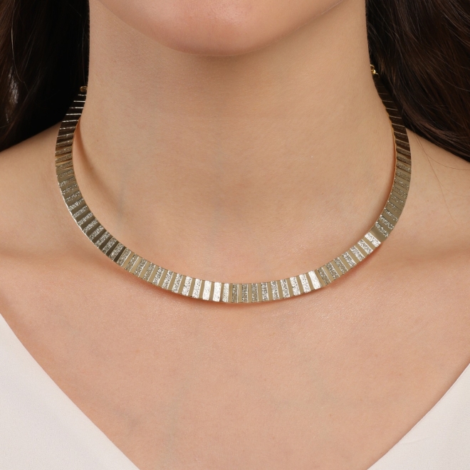 CH-0339 CHOKER COM DESIGN TEXTURIZADO