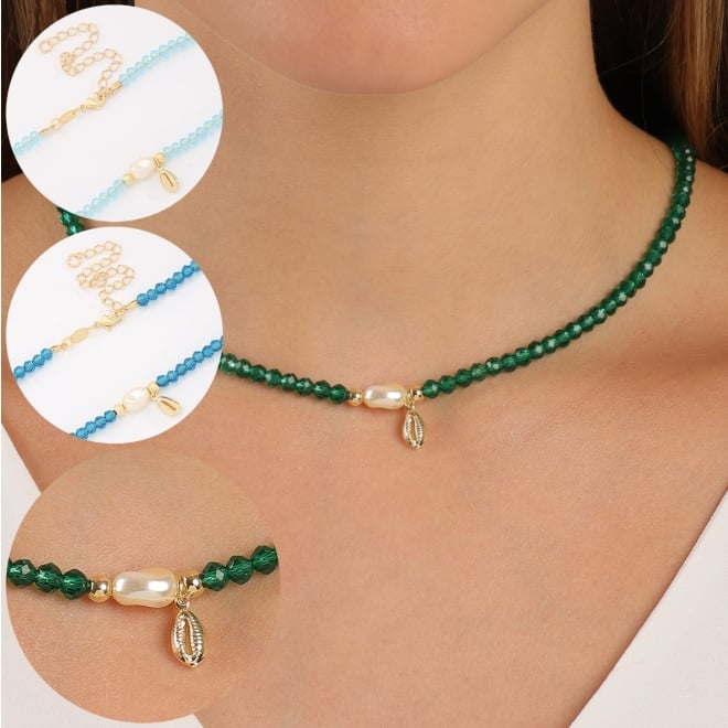 CH-0351 CHOKER BANHADA A OURO 18K COM CRISTAIS FACETADOS