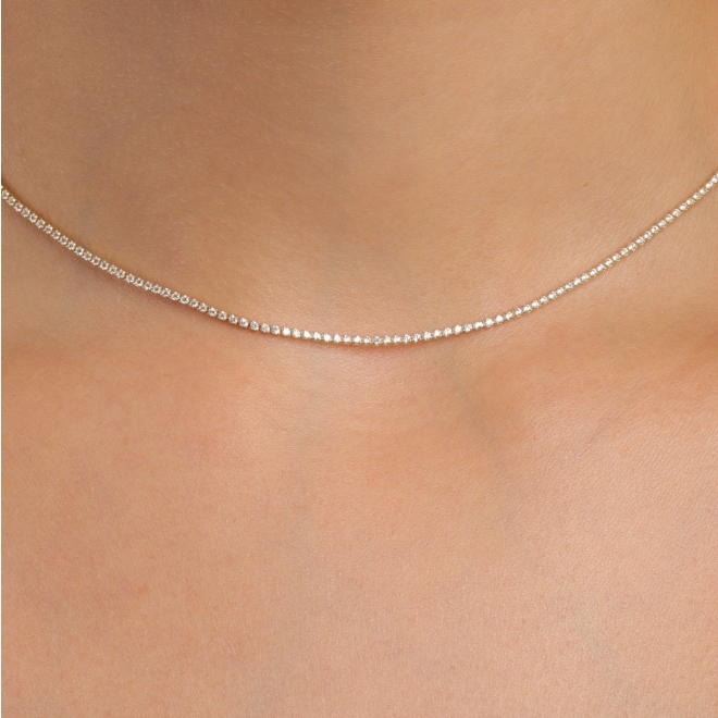 CH-0389 CHOKER COM FILEIRA DE ZIRCÔNIA