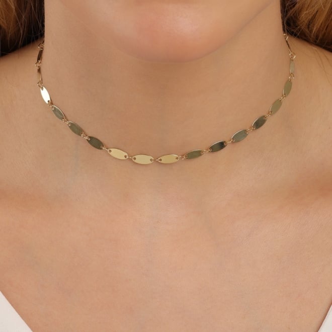 CH-0394-CHOKER COM CHAPINHAS OVAIS