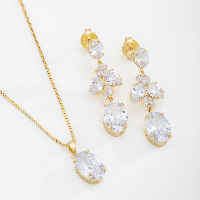CJ-00046 CONJUNTO ZIRCÔNIA OVAL 