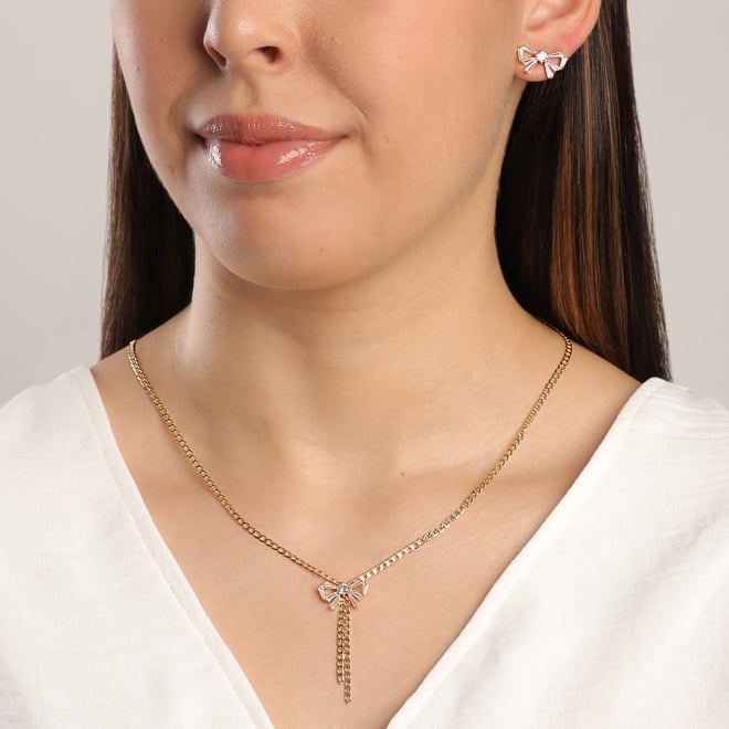 CJ-00141 CONJUNTO BANHADO A OURO 18K DE LAÇO CRAVEJADO