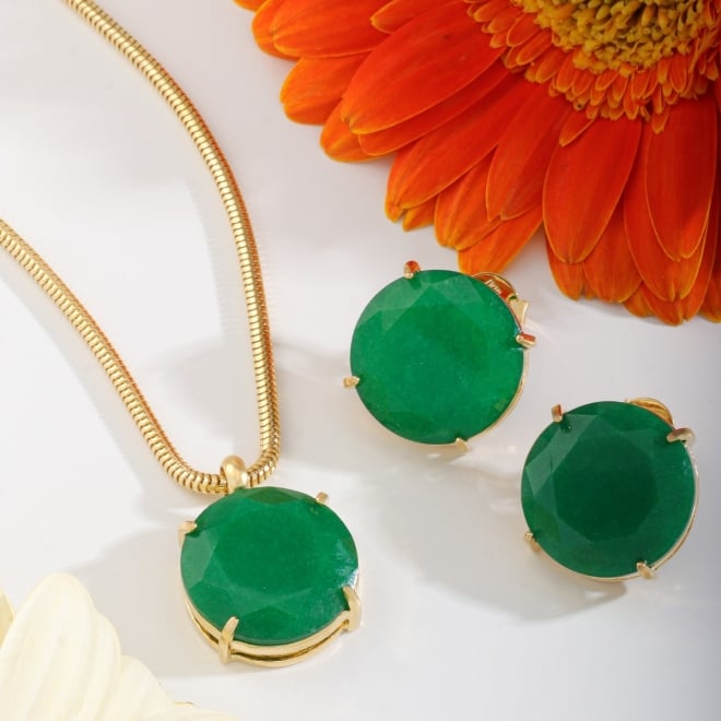 CJ-00284 CONJUNTO COM ZIRCONIA REDONDA E CORRENTE MALHA