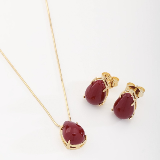 CJ-00317 CONJUNTO COM PEDRAS EM FORMATO DE GOTA