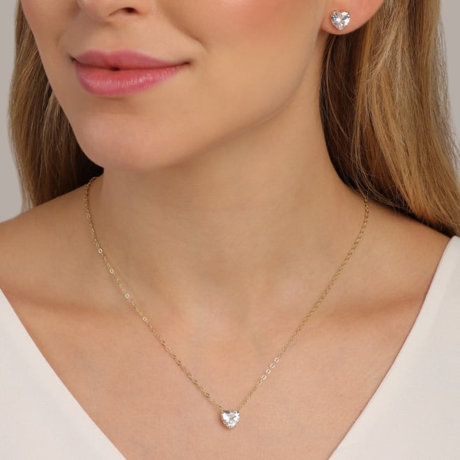 CJ-00424-CONJUNTO CORAÇÃO COM ZIRCÔNIA CRISTAL