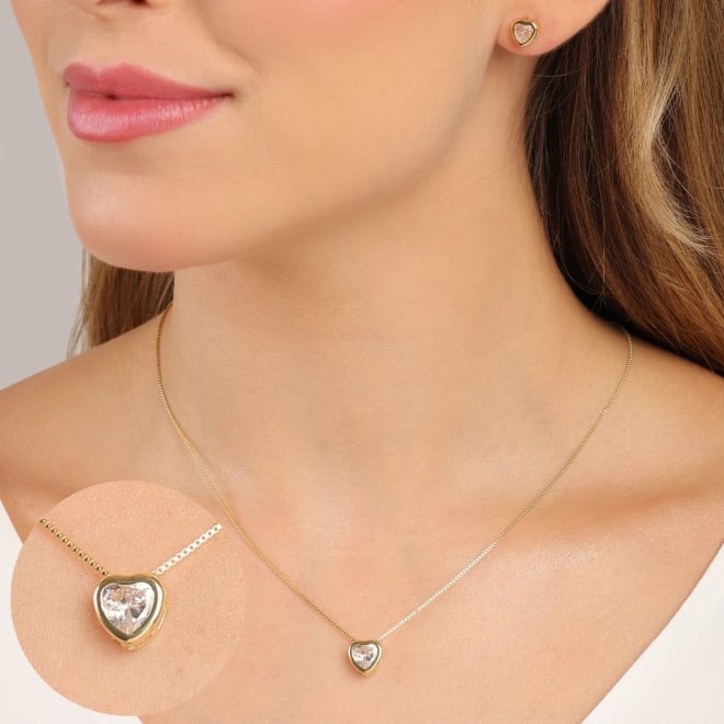CJS-00017 CONJUNTO COM CORAÇÃO EM ZIRCÔNIA LAPIDADA
