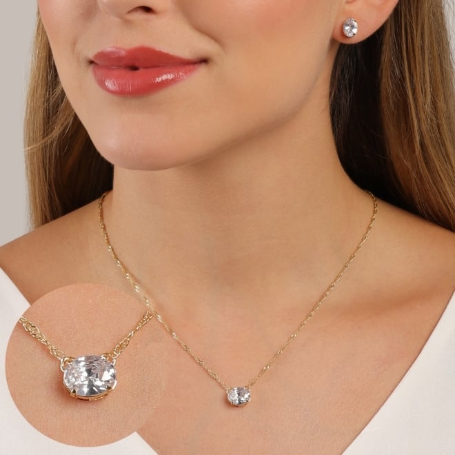 CJS-00070 CONJUNTO BANHADO A OURO 18K COM PEDRA OVAL LAPIDADA