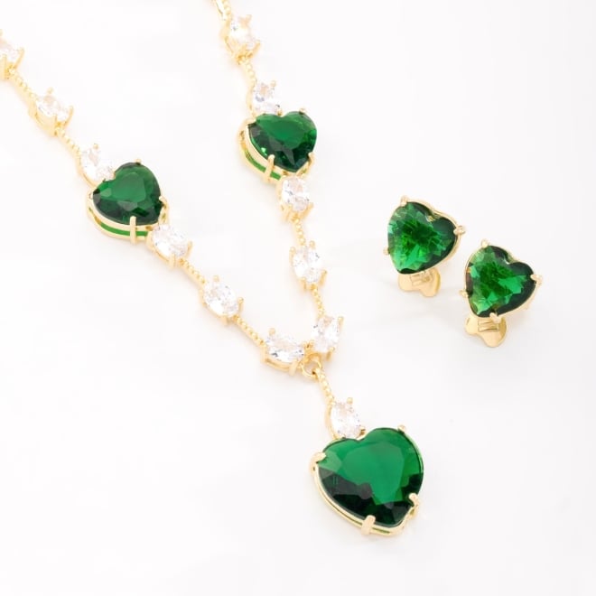 CJX-00159 CONJUNTO COM PEDRAS VERDES LAPIDADAS 