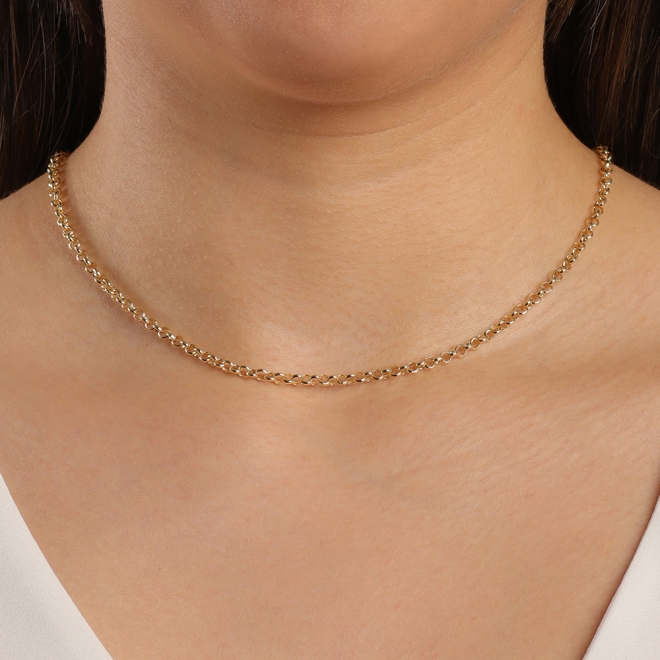 CR-00027 COLAR BANHADO A OURO 18K COM CORRENTE ELO PORTUGUÊS