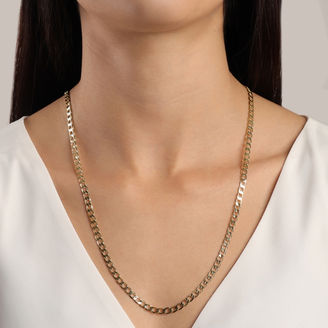 CR-00044 COLAR BANHADO A OURO 18K COM CORRENTE GRUMET UNISSEX