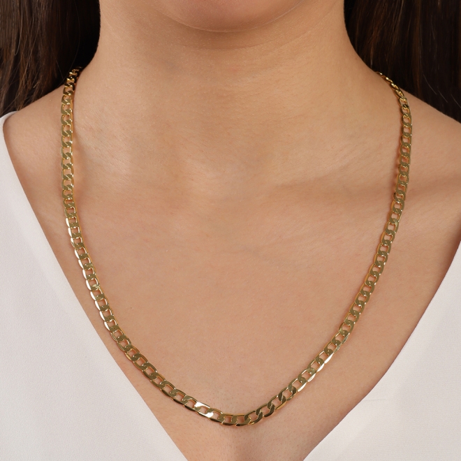 CR-00046 COLAR BANHADO A OURO 18K COM CORRENTE EM MALHA GRUMET