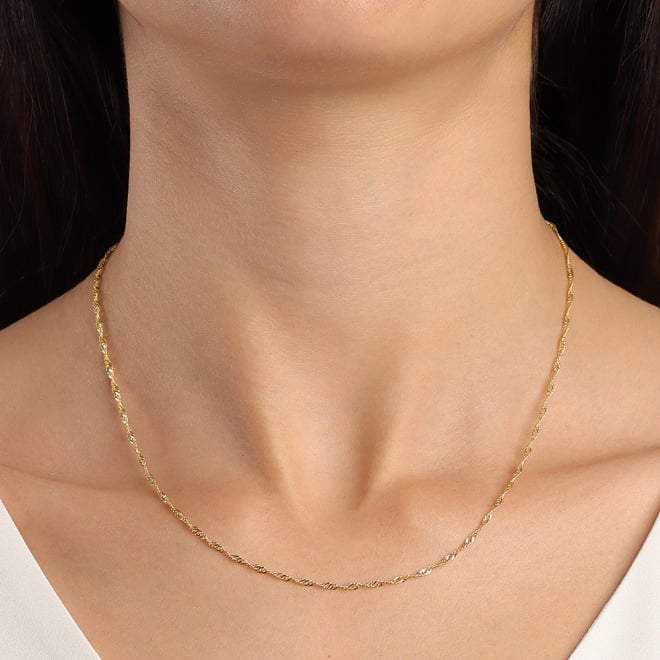 CR-00152 CORRENTE BANHADA A OURO 18K MODELO SINGAPURA