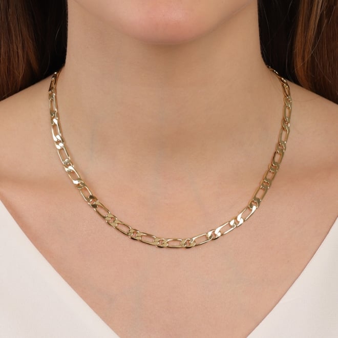 CR-00210 COLAR BANHADO A OURO 18K COM CORRENTE ELO GRUMET 1X1