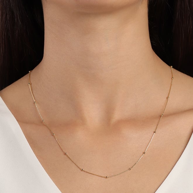 CR-00251 COLAR BANHADO A OURO 18K COM CORRENTE TIPO VENEZIANA E ESFERAS 