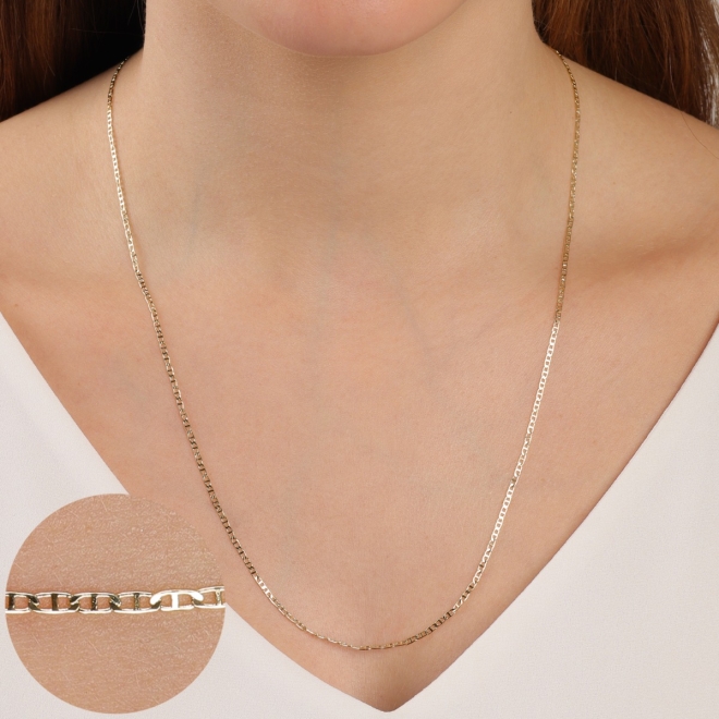 CR-00267 COLAR BANHADO A OURO 18K COM ELO CARTIER DELICADO