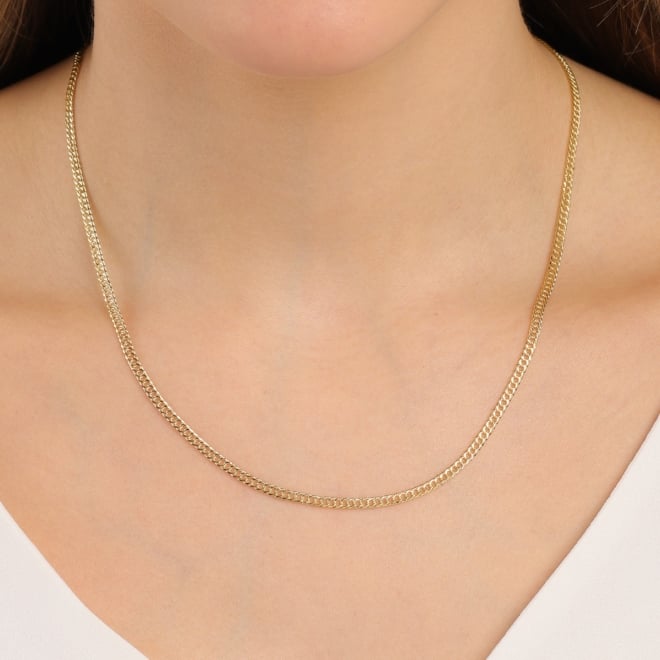 CR-00280 CORRENTE BANHADO A OURO 18K COM ELO DUPLO GRUMET