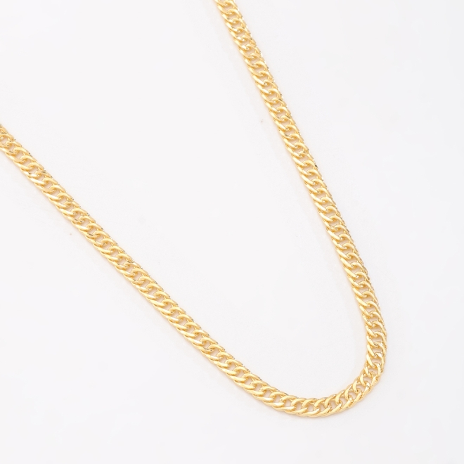 CR-00285 COLAR BANHADO A OURO 18K COM CORRENTE ELO GRUMET ENTRELAÇADO