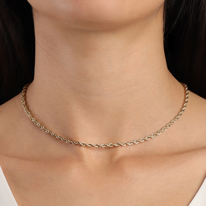 CR-00291 COLAR BANHADO A OURO 18K COM CORRENTE CORDÃO BAIANO