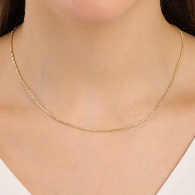 CR-00312 CORRENTE BANHADO A OURO 18K COM ESTILO FITA LAMINADA