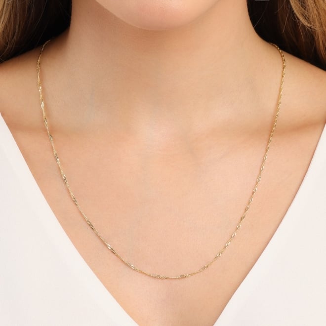CR-00335 COLAR BANHADO A OURO 18K COM CORRENTE SINGAPURA