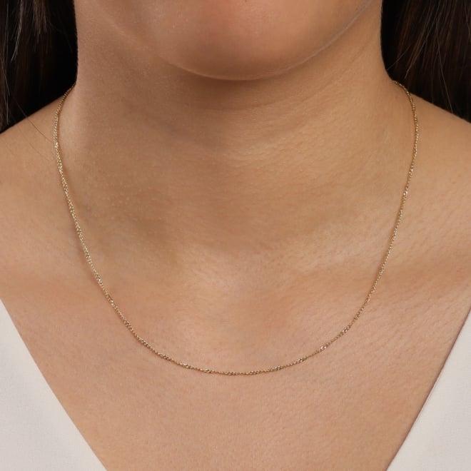 CR-00371 CORRENTE BANHADA A OURO 18K MODELO SINGAPURA COM ELO TORCIDO