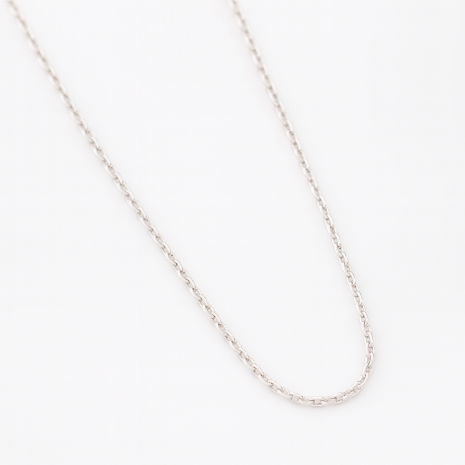 CRB-00149 CORRENTE ELO CADEADINHO BANHADA EM RÓDIO BRANCO COM 60CM