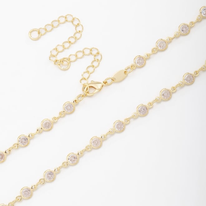 CX-0043 CHOKER FOLHEADO A OURO COM ZIRCÔNIAS