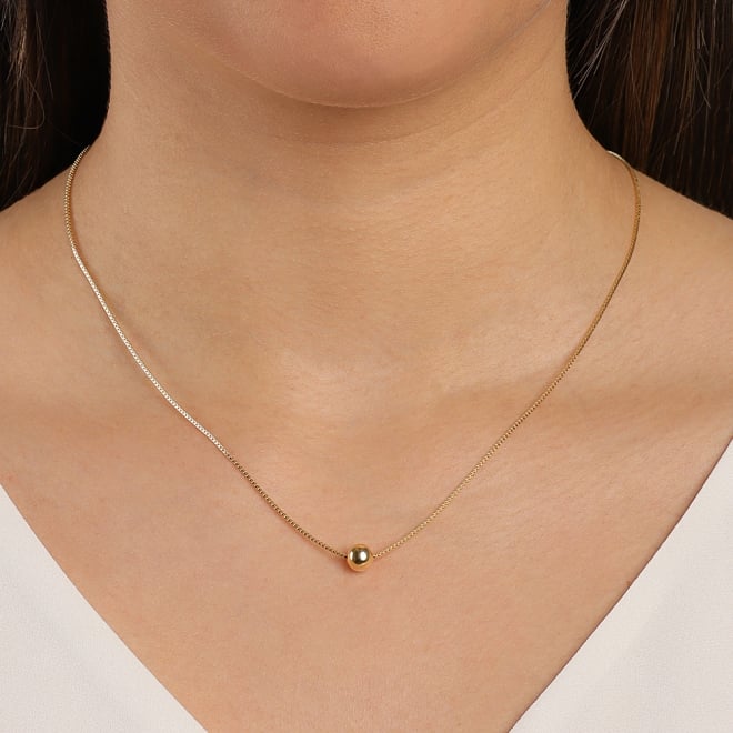 GR-00024 COLAR BANHADO A OURO 18K COM CORRENTE VENEZIANA E ESFERA CENTRAL