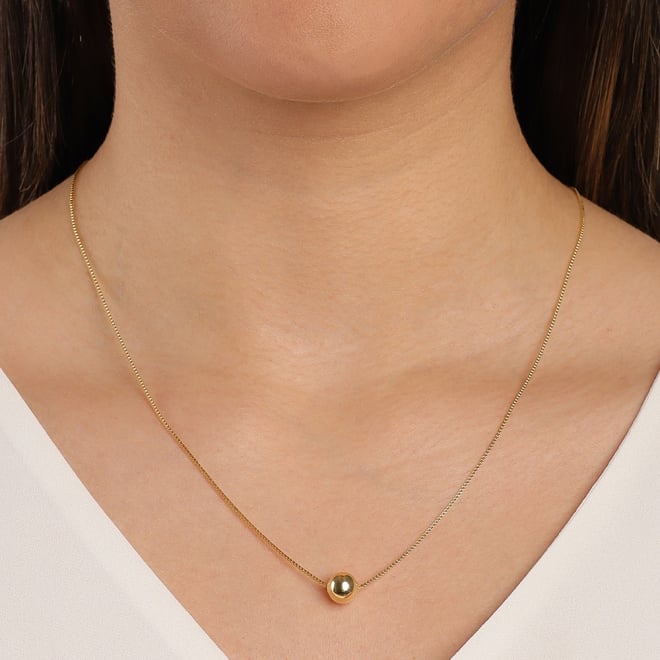 GR-00025 COLAR BANHADO A OURO 18K COM CORRENTE VENEZIANA E ESFERA CENTRAL