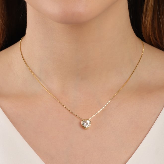 GR-00026 COLAR BANHADO A OURO 18K COM PINGENTE  DE CORAÇÃO