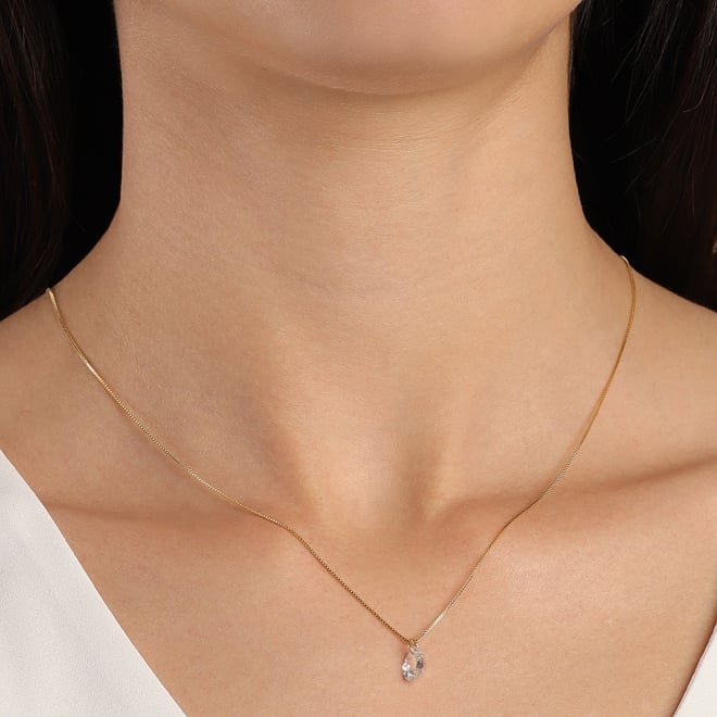 GR-00052 COLAR BANHADO A OURO 18K COM CORRENTE VENEZIANA E PINGENTE DE ZIRCÔNIA