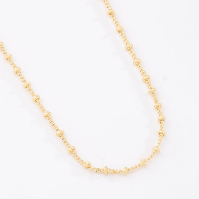 GR-00259 COLAR BANHADO A OURO 18K COM CORRENTE DELICADA EM ELOS INTERCALADOS E MICROESFERAS
