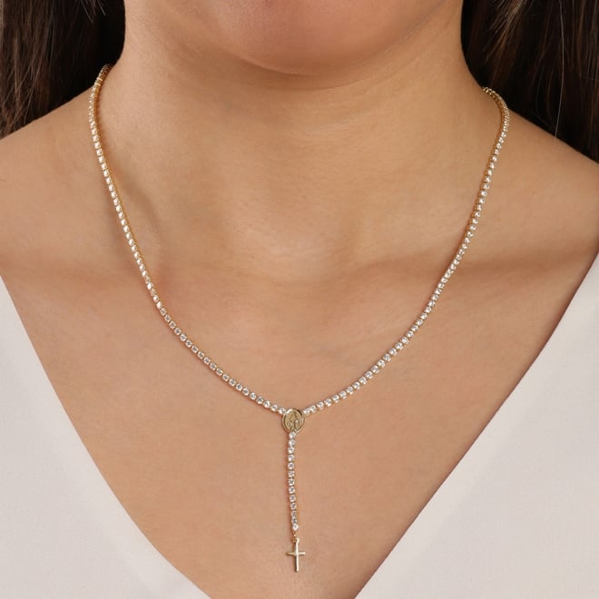 GR-00326 GARGANTILHA BANHADA A OURO 18K CRAVEJADA EM ZIRCÔNIA