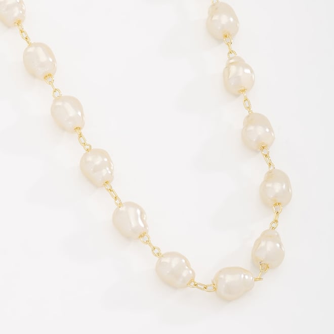 GR-00370 COLAR BANHADO A OURO 18K COM PÉROLAS BIWA ABAULADAS