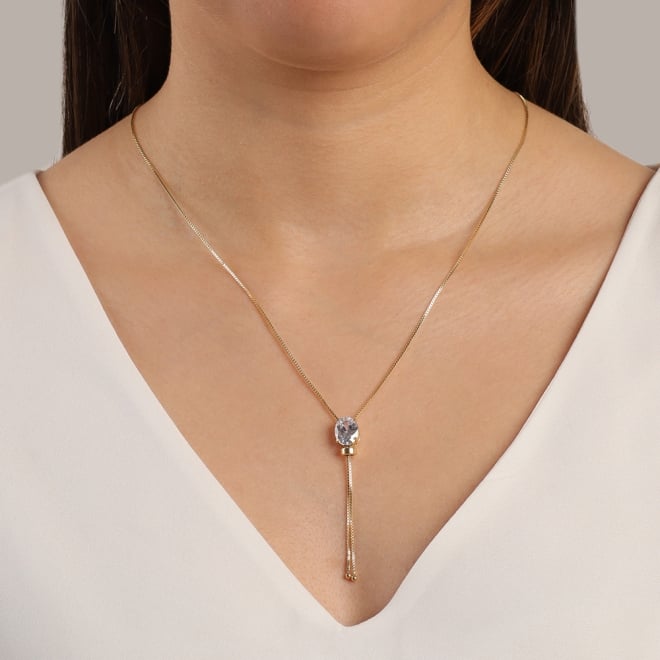 GR-00440 COLAR GRAVATA BANHADO A OURO 18K COM PEDRA OVAL LAPIDADA E DETALHE PENDENTE