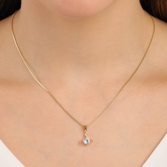 GR-00541 COLAR BANHADO A OURO 18K COM PINGENTE DE SATURNO CRAVEJADO EM ZIRCÔNIAS