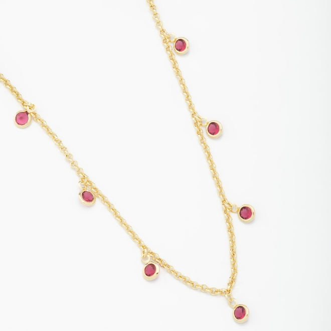 GR-00669 COLAR PENDURICALHO ZIRCÔNIAS LAPIDADO 