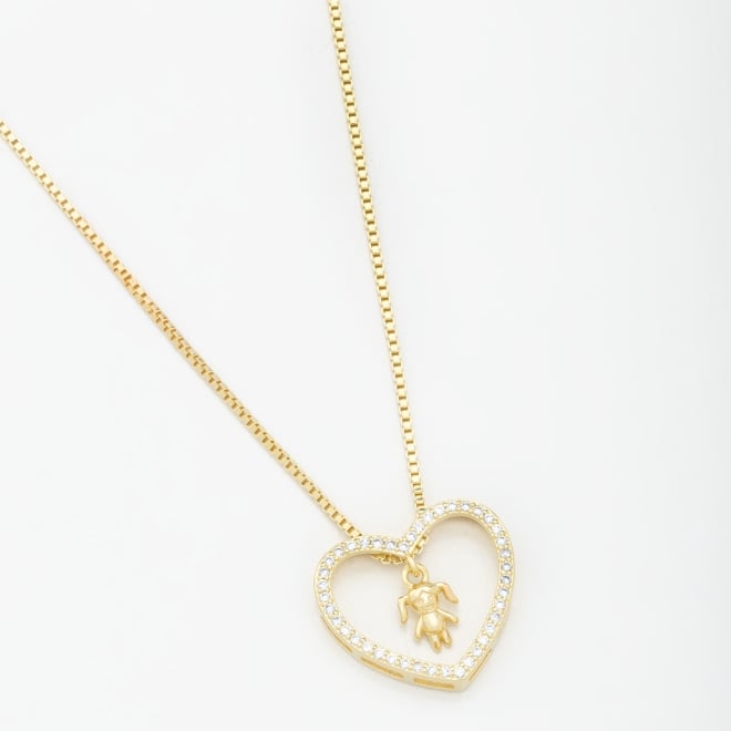 GR-00821 COLAR CORAÇÃO COM MICRO ZIRCÔNIA PENDURICALHO MENINA